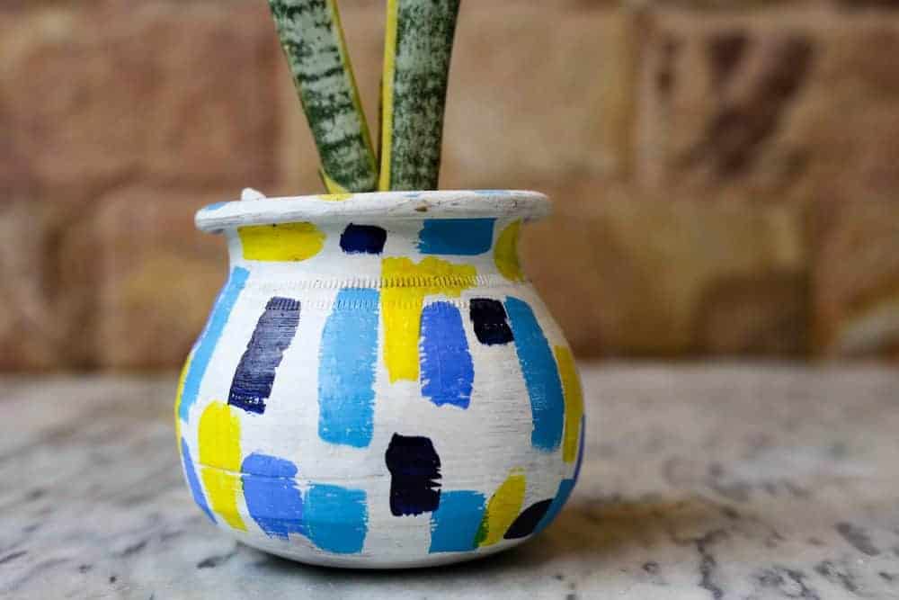 Handpainted terracotta pot
