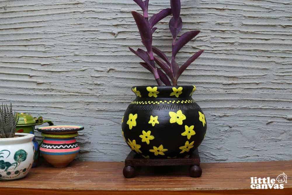 Hand-painted terracotta planter